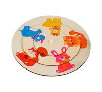 Wooden Matching Puzzles Learning Color Toy for Kids Boys Girls 2-5 Years Old Animal, 18x18cm