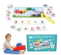 Wooden Math Game - Arithmetic Learning Fine Motor Skills Activity - Math Learning Games,for 3-5 Years Old Children Boys Girls Birthday Home School Holiday