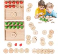 Wooden Math Game | Board Game Math Learning Number Counting Block - Safe Educational Sensory Toys, Child Math Learning Board for Easter, Birthday,