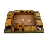 Wooden Math Games - Classic Close the Box Game, Player Family Night Entertainment | Decision Making for Education, Children's Learning Development, Entertaining Dice - Rolling Challenge, Long