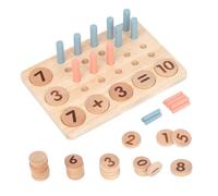 Wooden Math Toy, Number Peg Board, 8.46x0.47x5.91 Inches, Early Learning Game, Educational Counting Tool, Homeschool Material for Numbers Recognition Activity, Kids, Multicolor