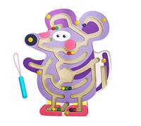 Wooden Maze Toys For Kids Interactive Puzzle Game Board Montessori Activity for Child Fine Motor Skill Development Educational (Purple, One Size)