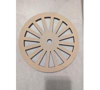 Wooden MDF Cart Wheel Craft Shape, Laser Cut Sunburst Design, 200mm, 6mm Thick, Unprimed Raw MDF for Decoration and Embellishment