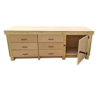 Wooden MDF Workbench Tool Cabinet with Lockable Cupboard (7ft)