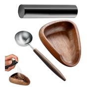 Wooden Measuring Cup for Coffee Beans, Brewing Tool with Integrated Spray & Spoon, Coffee Tool for Filter Coffee & Roasting, Ideal for Baristas, Kitchen & Catering