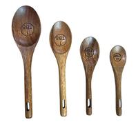 Wooden Measuring Cups And Spoons Set | Farmhouse Multifunctional Tool Seasoning For Jars & Egg Cooker Stainless Steel (Coffee, 15x5cm)