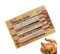 Wooden Meat Temperature Magnet, Magnetic Cooking Guide, 7.87x5.51 Inch Grill and Oven Temperature Tool with Sturdy Build, Kitchen Accessory, Barbecue Cooking Aid, Restaurant Outdoor for Baking Frying