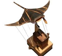 Wooden Mechanical Manta Ray Automaton, Handmade Bionic Ornament with Realistic Swimming Motion, Artisan Kinetic Sculpture for Desk & Home