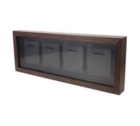 Wooden Medal Display Shadow Box 4-slots Coffee Frame