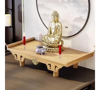 Wooden Meditation Altar Table, Wall Mounted Buddha Shelf, Bamboo Buddhist Shrine Prayer Stand, Incense Tribute Table