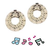 Wooden Melody Tool, Chord Wheel for Musicians, Circle of Fifths Wheel, Circle Wooden Wheel and Musical Educational Tool, Music Transpose Tool for Notes (Color : 2pcs)