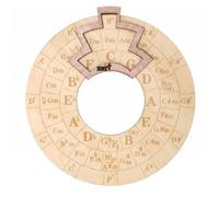 Wooden Melody Tool - Circle of Fifths Wheel for Guitar Piano | Basswood, smooth burr-free, for piano/guitar/bass/violin, chord & key reference, portable 6.3-inch