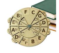 Wooden Melody tooles - Music Wheel, Smooth Timber Circle, Clear Note Guide, Handy Chord Finder | Wooden Fifths Wheel for Music Learners Musicians Daily Practice Study Use Pack Set KitPlusUse
