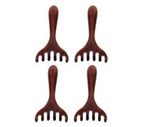 Wooden Meridian Massage Comb 4pcs Handheld Six Claw Scalp Tool