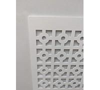 Wooden mesh Decorative Panel, Wall partition, Radiator Cover Grille, Cut-Outs, Kitchen Furniture, Laser Cut in 3mm Thick MDF (Size 1200mm x 620mm) Pattern KK2. Made in The UK. (Primed White)