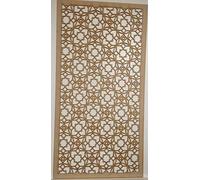 Wooden mesh Decorative Panel, Wall partition, Radiator Cover Grille, Cut-Outs, Kitchen Furniture, Laser Cut in 3mm Thick MDF (Size 1200mm x 620mm) Moroccan Pattern M4. Made in The UK. (Primed White)