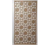 Wooden mesh Decorative Panel, Wall partition, Radiator Cover Grille, Cut-Outs, Kitchen Furniture, Laser Cut in 3mm Thick MDF (Size 1200mm x 620mm) Moroccan M2 Pattern. Made in The UK. (unprimed)