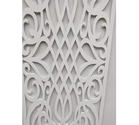 Wooden mesh Decorative Panel, Wall partition, Radiator Cover Grille, Cut-Outs, Kitchen Furniture, Laser Cut in 6mm Thick MDF (Size 1200mm x 500mm) G4 Pattern. Made in The UK. (Primed White)