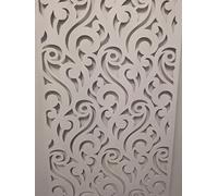 Wooden mesh Decorative Panel, Wall partition, Radiator Cover Grille, Cut-Outs, Kitchen Furniture, Laser Cut in 3mm Thick MDF (Size 1200mm x 620mm) Pattern Z2. Made in The UK. (Primed White)