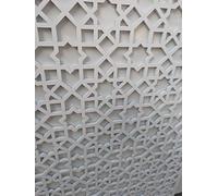 Wooden mesh Decorative Panel, Wall partition, Radiator Cover Grille, Cut-Outs, Kitchen Furniture, Laser Cut in 6mm Thick MDF (Size 1200mm x 500mm) Moroccan Pattern (M3) Made in The UK. (Primed White)