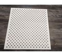 Wooden mesh Decorative Panel, Wall partition, Radiator Cover Grille, Cut-Outs, Kitchen Furniture, Laser Cut in 3mm Thick MDF (Size 1200mm x 620mm) Stellar Pattern ST2. Made in The UK. (Primed White)