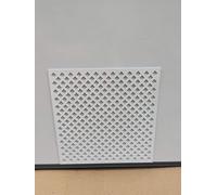 Wooden mesh Decorative Panel, Wall partition, Radiator Cover Grille, Cut-Outs, Kitchen Furniture, Laser Cut in 6mm Thick MDF (Size 1200mm x 500mm) Diamond D5. Made in The UK. (Primed White)