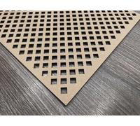 Wooden mesh decorative panel, wall partition, radiator cover grille, cut-outs, Kitchen furniture, laser cut in 6mm thick MDF (size 1200mm x 500mm) Diamond D5. Made in the UK. (unprimed)