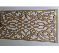 Wooden mesh Decorative Panel, Wall partition, Radiator Cover Grille, Cut-Outs, Kitchen Furniture, Laser Cut in 6mm Thick MDF (Size 1200mm x 500mm) G4 Pattern. Made in The UK. (unprimed)