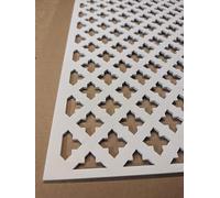Wooden mesh Decorative Panel, Wall partition, Radiator Cover Grille, Cut-Outs, Kitchen Furniture, Laser Cut in 6mm Thick MDF (Size 1200mm x 500mm) Cross Pattern KZ2. Made in The UK. (Primed White)