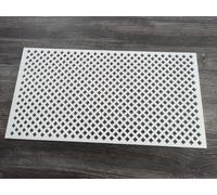 Wooden mesh Decorative Panel, Wall partition, Radiator Cover Grille, Cut-Outs, Kitchen Furniture, Laser Cut in 3mm Thick MDF (Size 1200mm x 620mm) Diamond Pattern D5. Made in The UK. (Primed White)