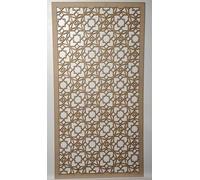 Wooden mesh Decorative Panel, Wall partition, Radiator Cover Grille, Cut-Outs, Kitchen Furniture, Laser Cut in 3mm Thick MDF (Size 1200mm x 620mm) Moroccan Pattern M4. Made in The UK. (unprimed)
