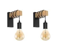 Wooden Metal Wall Lamp - Indoor Sconce Rustic Wall Hanging Lights Art orative Lighting Fixture - E27 Edison Bulb Vintage Industrial Hallway Restaurant Bar Bedroom Bedside Lamp