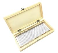 Wooden Microscope Slide Storage Box - Holds 50 Slides with Numbered Slots & Metal Clasps, Ideal for Laboratory, Classroom & Scientific Specimen Organisation