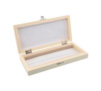 Wooden Microscope Slide Storage Box with Iron Lock for 50 Specimen Slides, Laboratory Slide Holder for Science Classroom and Biology Research(50 pieces)