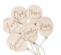 Wooden Milestones Baby Balloon Word Signs Baby Monthly Milestones Cards for Photography & Nursery Decors Newborns Present Infant Month Cards