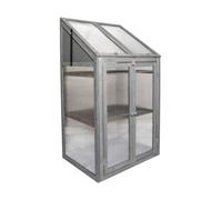 Wooden Mini Greenhouse Cold Frame - Small Greenhouse Grey H120 x W69 x D49cm