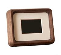 Wooden Mini-Photo Frame Natural Walnut Finish, 3x4 Inch, No Mat 50x30mm, With Mat Tabletop Display Vertical Horizontal Rounded Corners(3 inches)