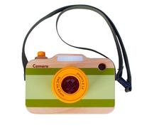Wooden Mini Pretend Camera Toy for Toddlers 1 2 3 Years Old, Neck Hanging Photographed Props for Boys Girls Children Children