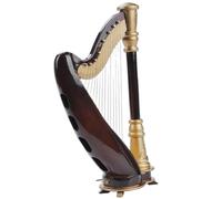 Wooden Miniature Harp, Miniature Musical Instrument Model, Musical Display Piece, 8.5x14cm, Easy To Use, Decorative For Table Decor Figure