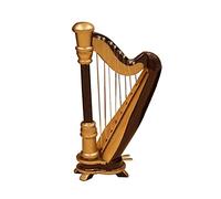 Wooden Miniature Harp Model with Black Gift Case Musical Instrument Gifts Ornaments Decorations Miniature Ornament