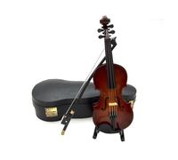 Wooden Miniature Violin Model With Support Case Mini Musical Instrument Accessories Decoration (Color : 10cm)
