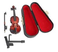 Wooden Miniature Violin with Stand, Bow and Case, Mini Violin Musical Instrument Violins Replica Dollhouse Accessories Model Violins Musical Instrument Decor for Christmas Gifts, Home, Office