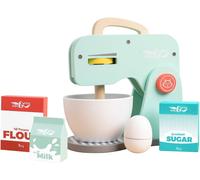 Owl & Fox Wooden Baking Set, Pretend Play Toy Kitchen Appliance, Baking Mixer Set with Accessories; Kitchen Role Play for Ages 3+ , Dimensions 20x12x23 cm, Turquoise