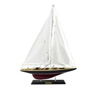 Wooden Model Sailboat with Display Stand Handcrafted Nautical Yacht Replica for Home Office Decor Boat Collector Gift Maritime Sailing Ship Ornament Classic Miniature Ocean Vessel (50 x 70 cm)