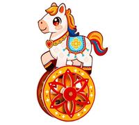 Wooden Models - 14cm Wooden Horse Puzzle Kit, Assembly Self Rocking Base Brain Game, Mind Improvement Puzzle For Men Women Teens Home Birthday Christmas Thanksgiving