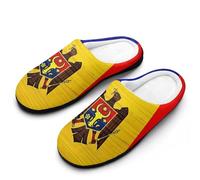 Wooden Moldova Flag Women's Cotton Slippers Winter Warm Slip-on House Shoes with Anti-Skid Rubber Sole 11-12（42-43）