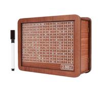 Wooden Money Box | Cash Vault Wooden Savings Box with Saving Target & Numbers | Reusable Challenge Tin for Coin Banknote for Kids Adults