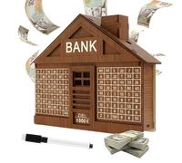 Wooden Money Box: Money Saving Box with Target, Have Money Reusable, Suitable for Adults and Children, Help Children Build the Habit of Savings