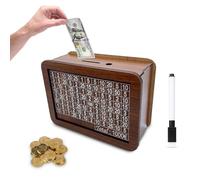 Wooden Money Box, Reusable Storage Case Money Saving Box, Coin Cash Box for Home, Holiday Fund Money Box with Counter for Adults Child