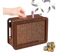 Wooden Money Boxes, Vintage Wooden Money Boxes with Counter, Cash Coin Savings Money Boxes with Erasable Pen, Reusable Savings Challenge Boxes for Families Children and Adults Money Boxes